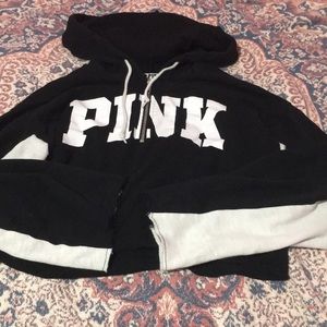 Pink cropped hoodie